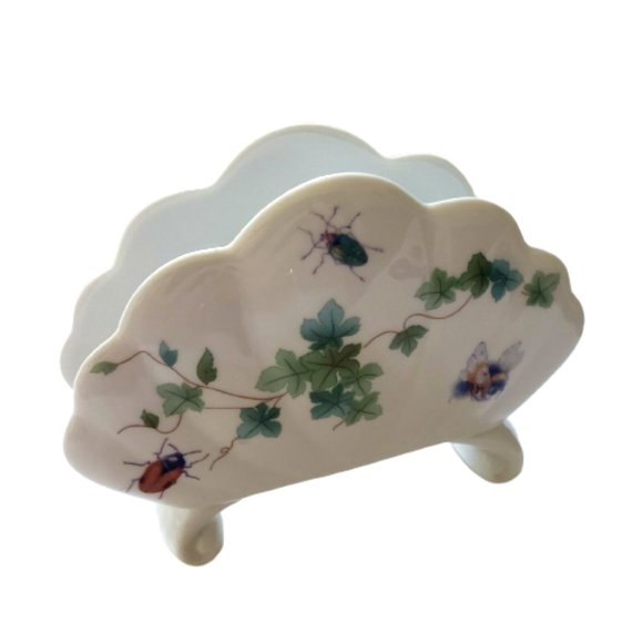 Vintage Original Bohemia Hand Painted Floral Napkin Holder - Picture 11 of 12